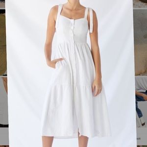 BNWT Urban Outfitters white linen mini dress XS